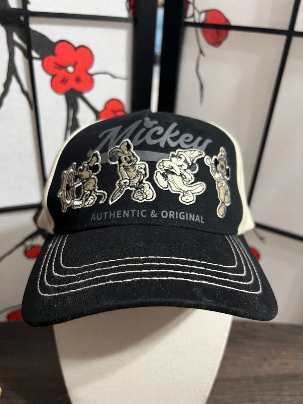 Mickey Kids' Black & Cream Trucker Hat - Authentic & Original